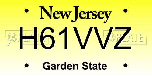 H61VVZ New Jersey License Plate