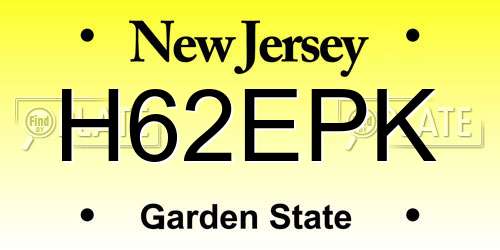 H62EPK New Jersey License Plate