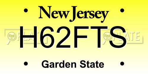 H62FTS New Jersey License Plate