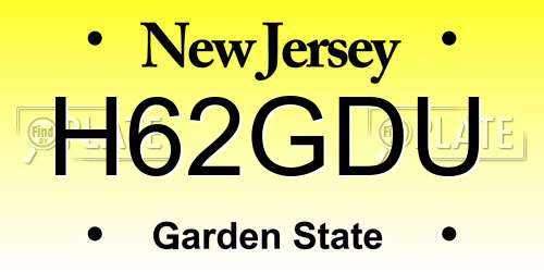 H62GDU New Jersey License Plate
