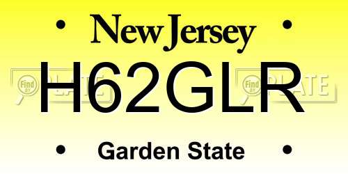 H62GLR New Jersey License Plate