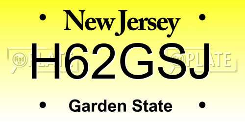 H62GSJ New Jersey License Plate