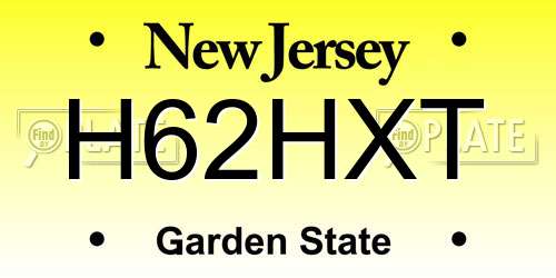 H62HXT New Jersey License Plate