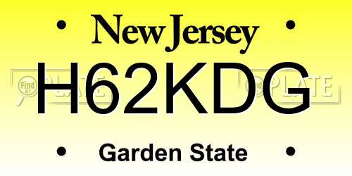 H62KDG New Jersey License Plate