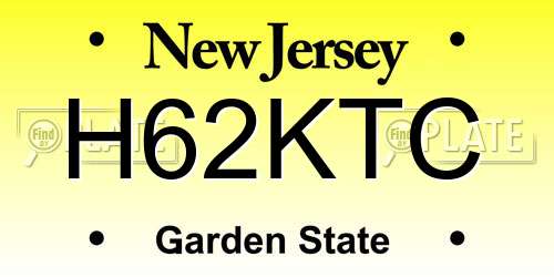 H62KTC New Jersey License Plate