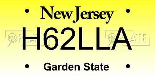 H62LLA New Jersey License Plate
