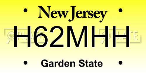 H62MHH New Jersey License Plate
