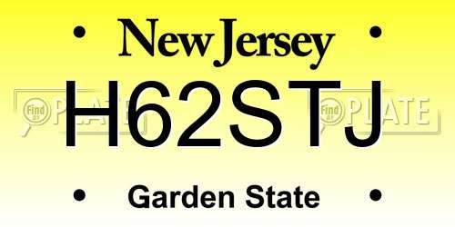 H62STJ New Jersey License Plate