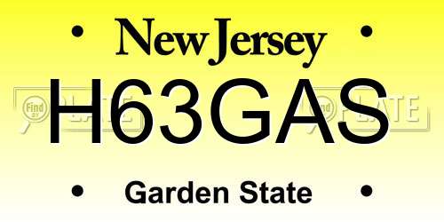 H63GAS New Jersey License Plate