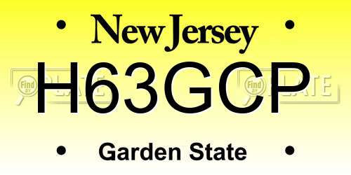 H63GCP New Jersey License Plate