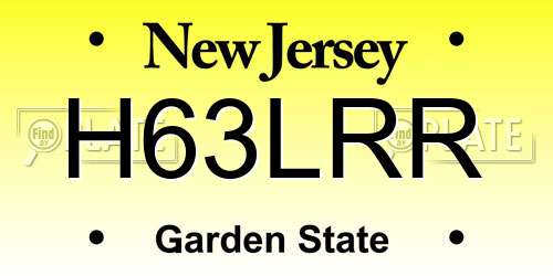 H63LRR New Jersey License Plate