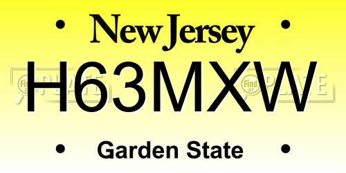 H63MXW New Jersey License Plate