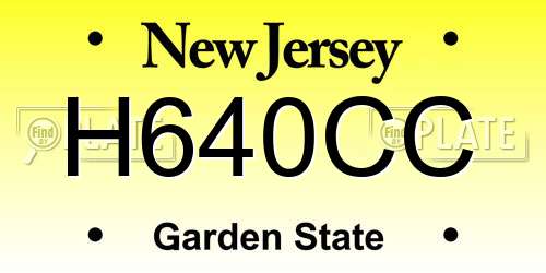 H640CC New Jersey License Plate