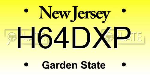 H64DXP New Jersey License Plate