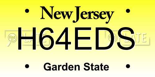 H64EDS New Jersey License Plate