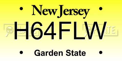 H64FLW New Jersey License Plate