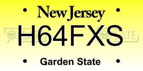 H64FXS New Jersey License Plate