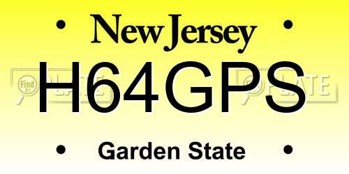 H64GPS New Jersey License Plate