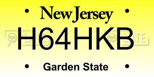 H64HKB New Jersey License Plate
