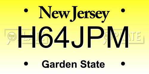 H64JPM New Jersey License Plate