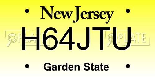 H64JTU New Jersey License Plate