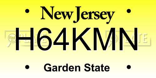 H64KMN New Jersey License Plate