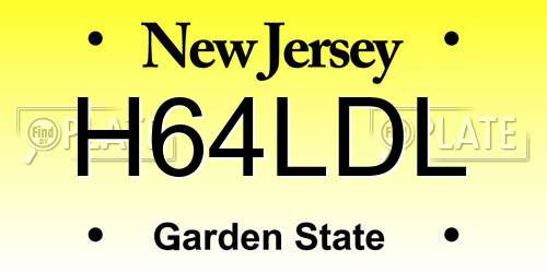H64LDL New Jersey License Plate