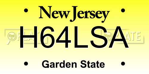 H64LSA New Jersey License Plate