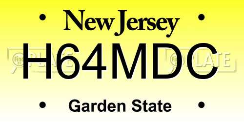 H64MDC New Jersey License Plate