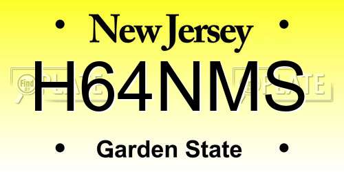 H64NMS New Jersey License Plate