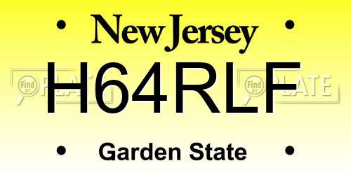 H64RLF New Jersey License Plate
