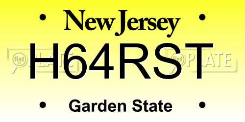 H64RST New Jersey License Plate
