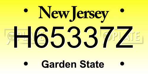 H65337Z New Jersey License Plate