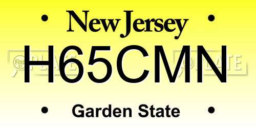 H65CMN New Jersey License Plate