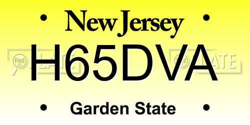 H65DVA New Jersey License Plate