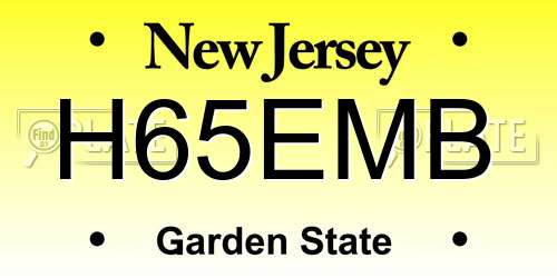 H65EMB New Jersey License Plate