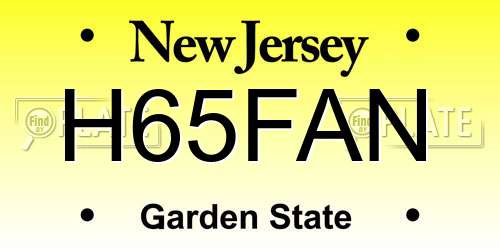 H65FAN New Jersey License Plate
