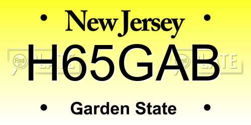 H65GAB New Jersey License Plate