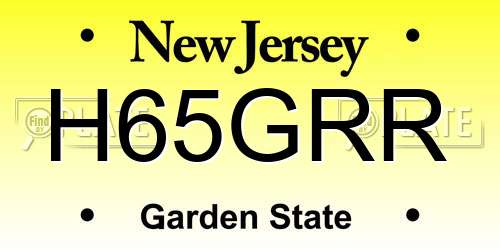 H65GRR New Jersey License Plate