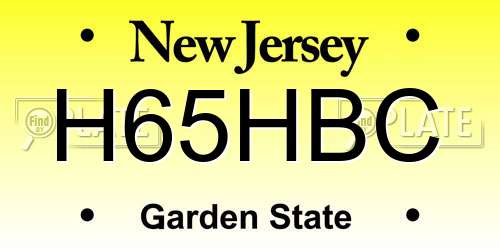 H65HBC New Jersey License Plate