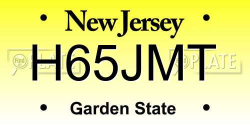 H65JMT New Jersey License Plate
