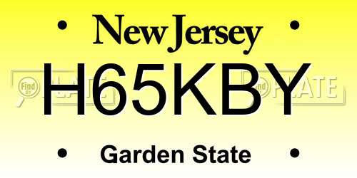 H65KBY New Jersey License Plate