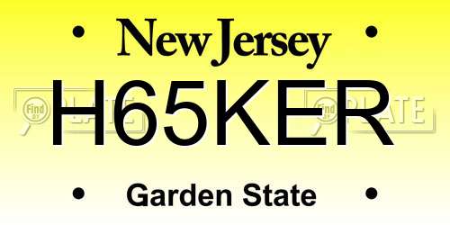 H65KER New Jersey License Plate