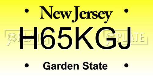 H65KGJ New Jersey License Plate