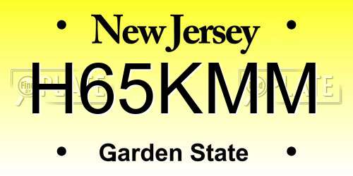 H65KMM New Jersey License Plate