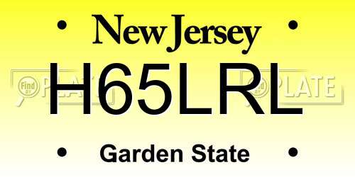 H65LRL New Jersey License Plate