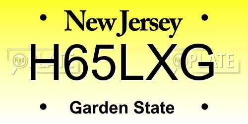 H65LXG New Jersey License Plate