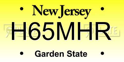 H65MHR New Jersey License Plate