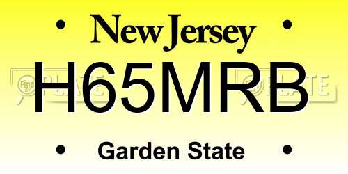 H65MRB New Jersey License Plate