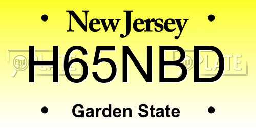 H65NBD New Jersey License Plate